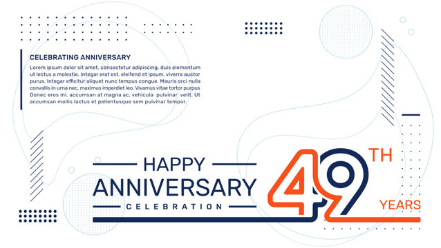 49th anniversary template design with abstract background, vector template
