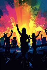 Obraz na płótnie Canvas people dancing in a party, generative ai