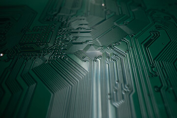 Circuit board, electronic motherboard. Digital engineering concept, hi-tech technology concept. Tech background.