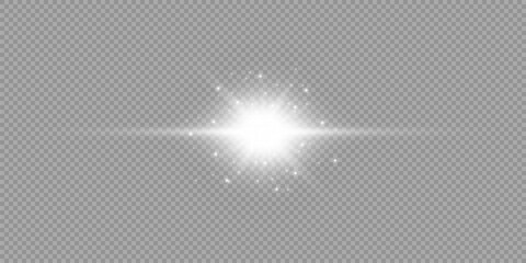 White horizontal light effect of lens flares