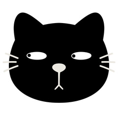Funny black cat face