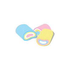 Marshmallows isometric vector in color. Candy icon. Confectionery, Sweets illustration.