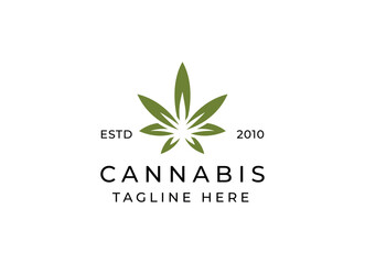 cannabis leaf logo vector icon. Medical marijuana logo emblem. Cannabis emblem logo design