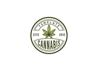 cannabis leaf logo vector icon. Medical marijuana logo emblem. Cannabis emblem logo design