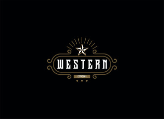 Vintage Country Emblem Typography for Western Bar Restaurant Logo design inspiration