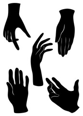 Set collection of human hands, fingers dance