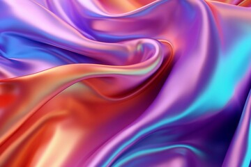 Elegant Abstract Holographic Silk Texture Design, Generated Ai