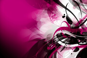 Abstract magenta background with white and black accents, Generative ai