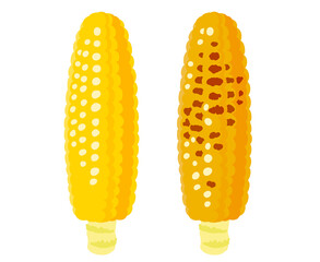 新鮮なとうもろこしと焼きとうもろこし