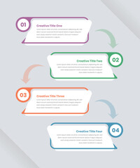 Four steps business strategy minimalist professional infographic layout design