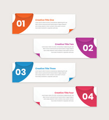 Four step business strategy presentation abstract infographic template design