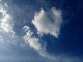 A picture of the blue sky and clouds