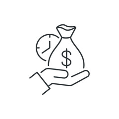 easy instant credit, loan payment, fast money icon, finance thin line symbol for web and mobile phone on white background - icon vector