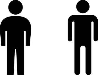 Male Man People Human Silhouette Icon Black Flat Set. Vector Image.