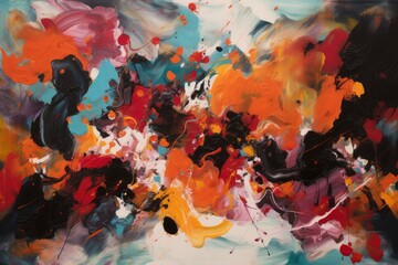 Abstract painting with bold brushstrokes and splashes, Generative ai