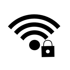 wireless network icon with security on. wireless network with passcode protection