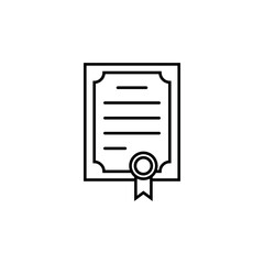 Diploma line icon, diploma logo vector
