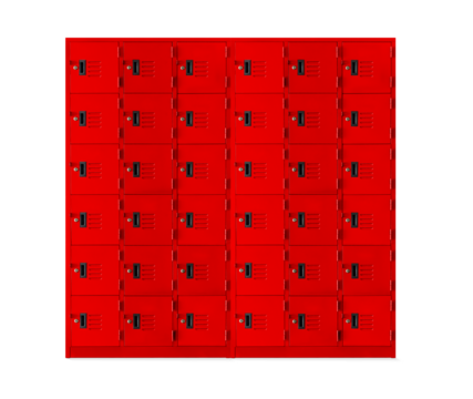 Red locker box or gym locker inside the room PNG transparent