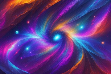 Fototapeta premium Abstract swirls of galactic clouds in a cosmic pattern. Generative AI