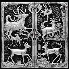 Elegant high fantasy border in silver. Perfect for fantasy, high fantasy, book covers, cards, invitations, games and more.