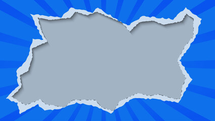 Modern Abstract Blue Paper Ripped Frame Design Template