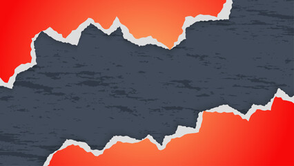 Fototapeta premium Abstract Orange Paper Torn In Dark Background Design