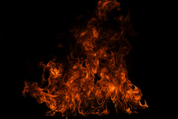 Flame fires. Burn lights on a black background. Fire flames on black background. Abstract fire flame background.