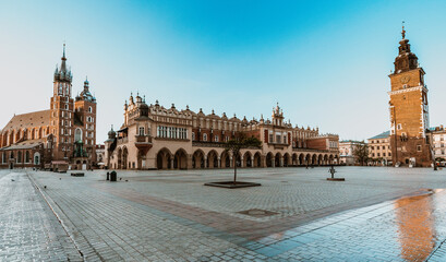 Katedra w Krakowie stary rynek miasto, sukiennice  - obrazy, fototapety, plakaty