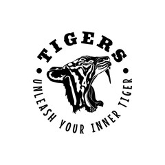 Tiger Company Logo With Roaring Tiger Head Vector 