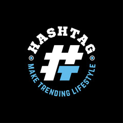Hashtag symbol with letter T logo icon design template elements
