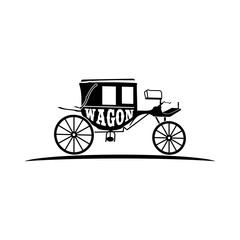 Fototapeta na wymiar Vintage Royal carriage cart wagon Vector Design