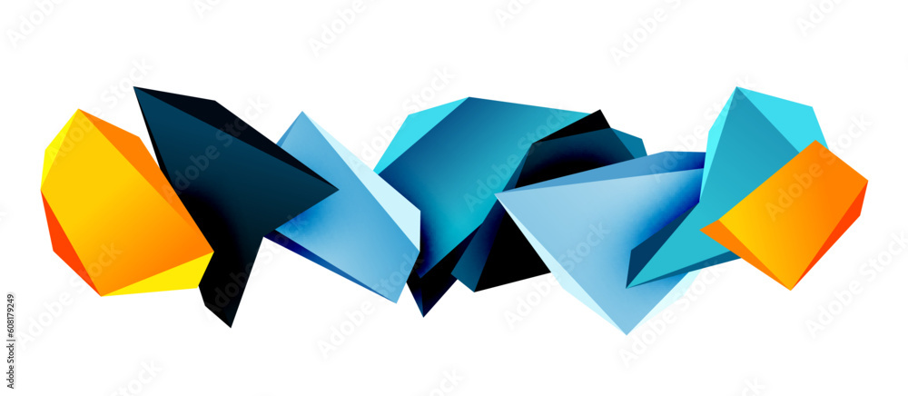 Poster Vector 3d low poly triangle geometric design elements