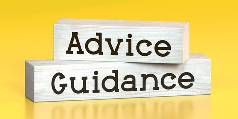 Guidance, advice - words on wooden blocks - 3D illustration