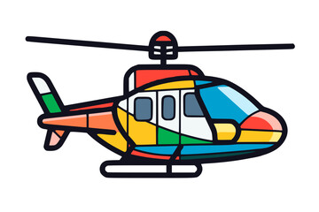 a flat style vector illustration of a helicopter