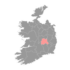 County Laois map, administrative counties of Ireland. Vector illustration.