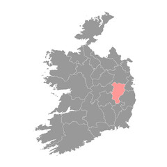 County Kildare map, administrative counties of Ireland. Vector illustration.