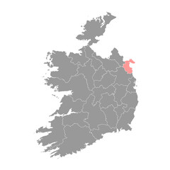 Fototapeta na wymiar County Louth map, administrative counties of Ireland. Vector illustration.