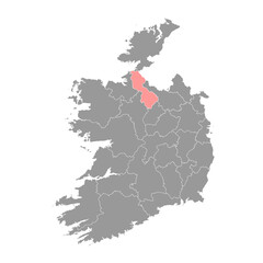 County Leitrim map, administrative counties of Ireland. Vector illustration.