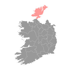 Obraz premium County Donegal map, administrative counties of Ireland. Vector illustration.
