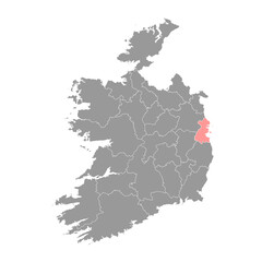 County Dublin map, administrative counties of Ireland. Vector illustration.