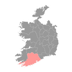 Fototapeta premium County Cork map, administrative counties of Ireland. Vector illustration.
