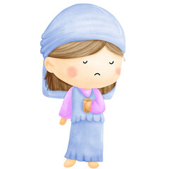 Martha and Mary bible cartoon clipart.Jesus story with deciples cartoon elements.cute for church and bible class.