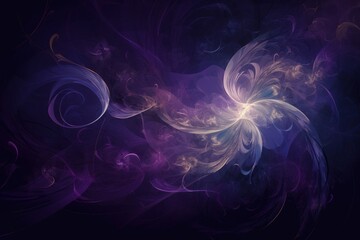 Obraz premium Abstract swirling violet deisng on a dark purple background, Generative ai