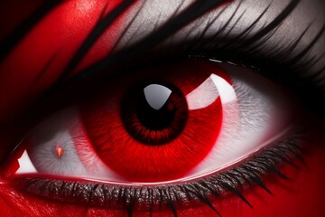 red eye makeup , human eye , ai generative 
