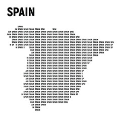 Fototapeta na wymiar Spain map with type face. Print for textile. Vector illustration.