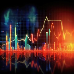 Fototapeta premium Business digital graph chart in stock trade market Created With Generative AI Technology