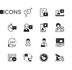 Medicine and Pediatrics - set of line design style icons