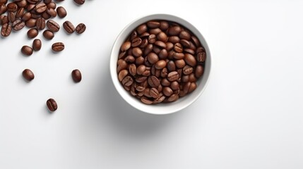 Fototapeta premium Coffee Beans on white background top view Created With Generative AI Technology