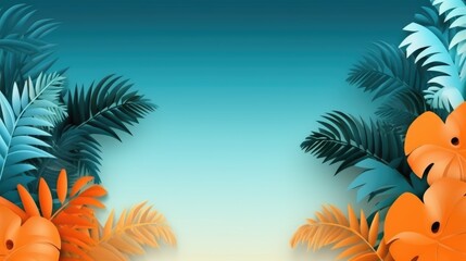 concept of the summer vacation palms banner Created With Generative AI Technology