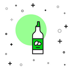 Filled outline Bottle of olive oil icon isolated on white background. Jug with olive oil icon. Vector